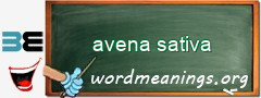 WordMeaning blackboard for avena sativa